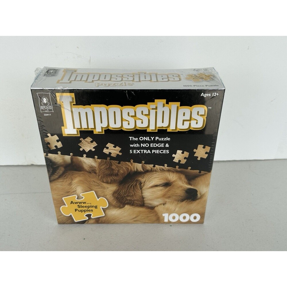 BePuzzled Impossibles Sleeping Puppies 1000 Piece Puzzle #33411 New Sealed